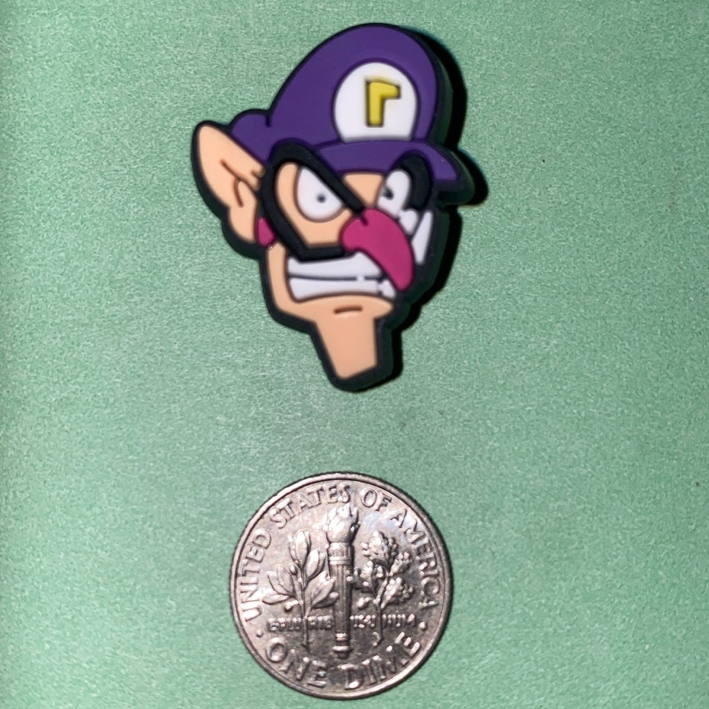 (10 for $15) Waluigi Super Mario Bros Nintendo Crocs Shoe Charms